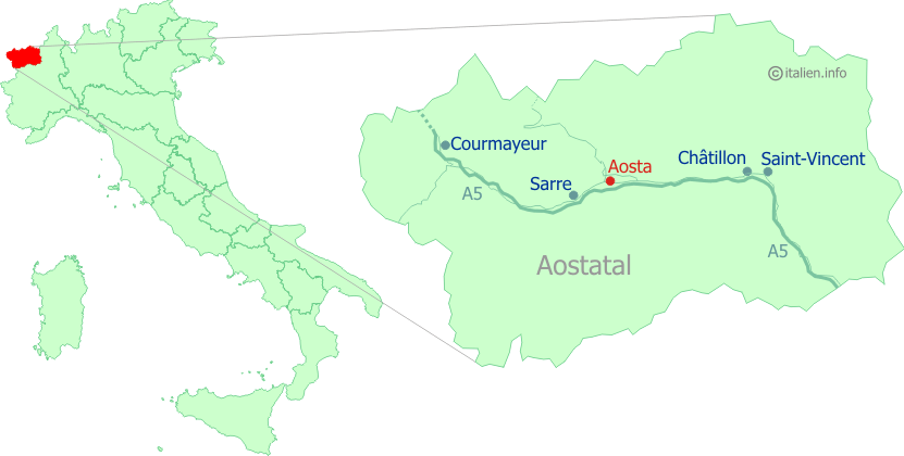 Lage-Karte Aosta