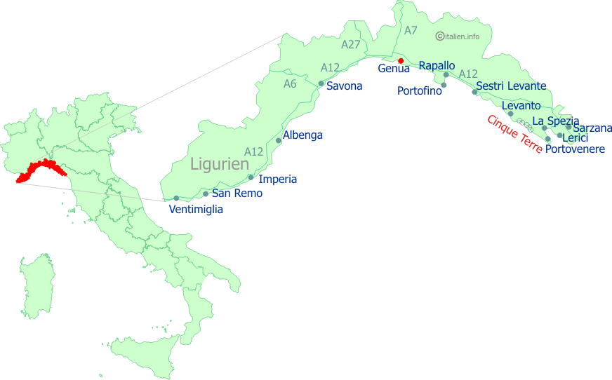 Lage-Karte Cinque Terre