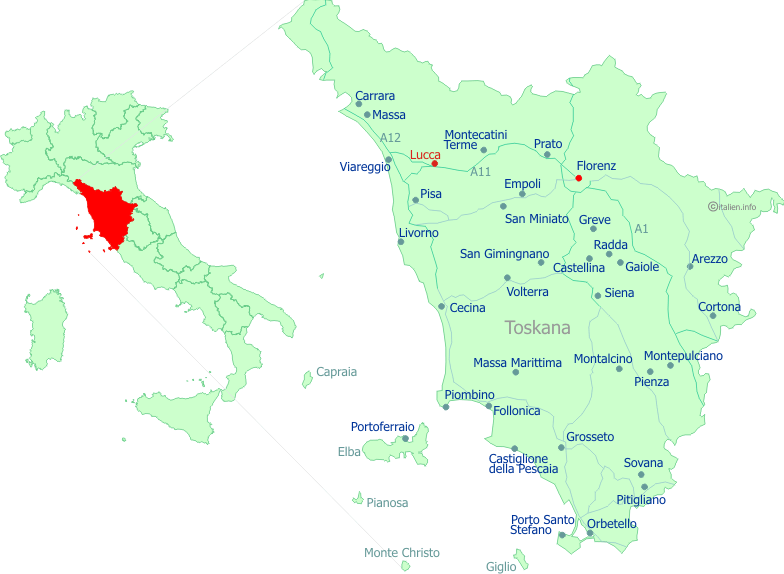 Lage-Karte Lucca