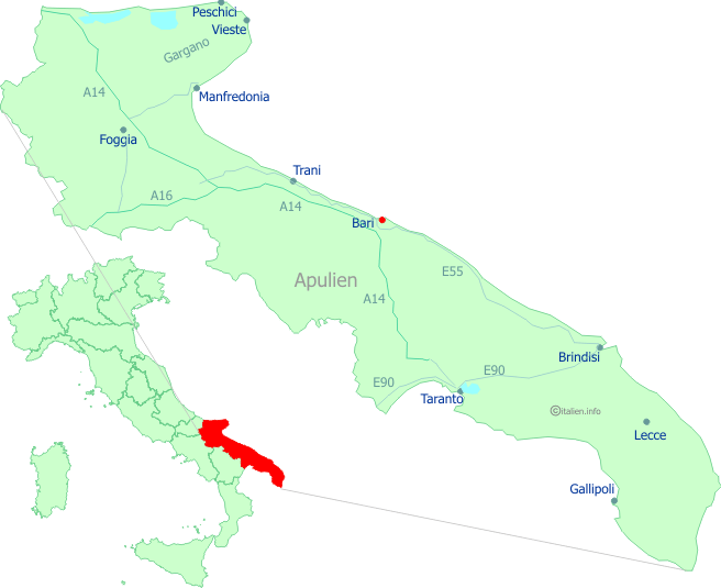Lage-Karte Apulien