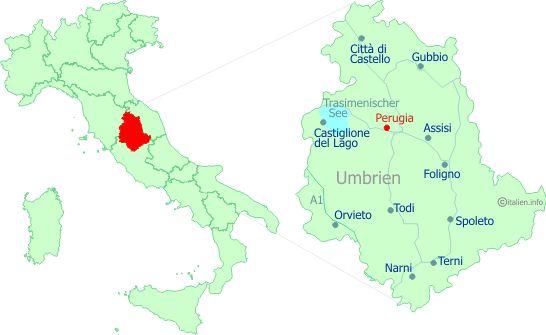 Lage-Karte Perugia
